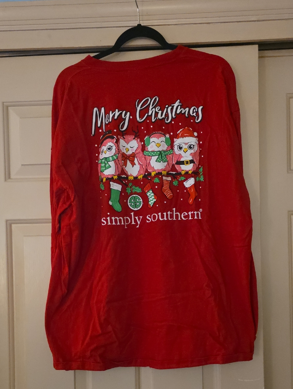 Simply Southern Red Holiday Owl Graphic Tee